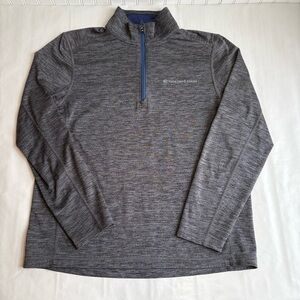 Vineyard Vines On The Go Sankaty Mens Medium Pullover Gray 1/4 zip quarter shirt